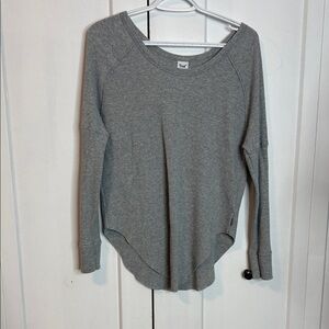 Aritzia TNA - Small - Waffle Grey Long Sleeve Top